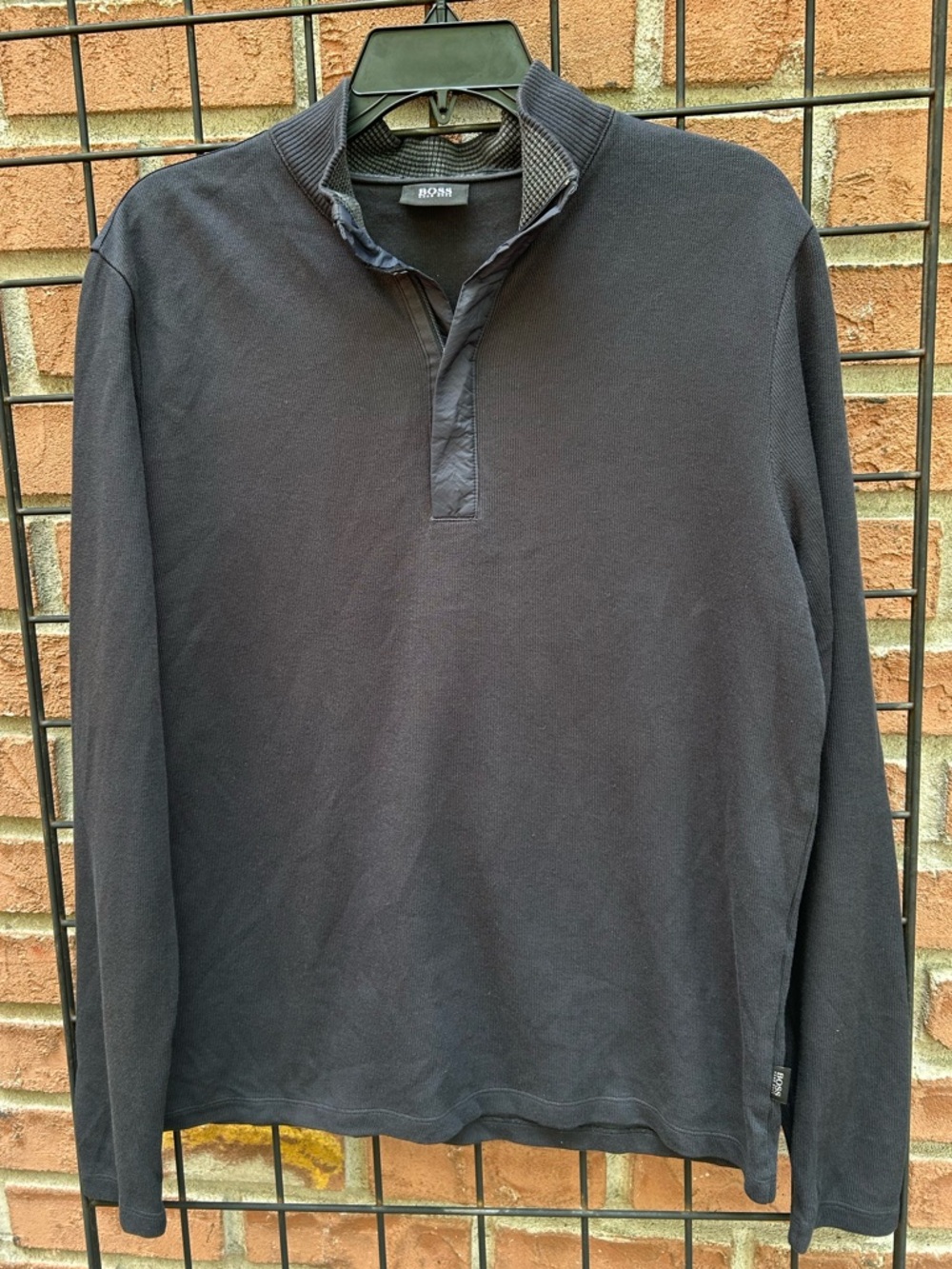 Hugo Boss Men's Long-Sleeve Polo Shirt in Dark Gray